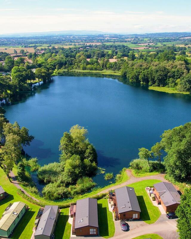 Lake edge holiday home park, Herefordshire