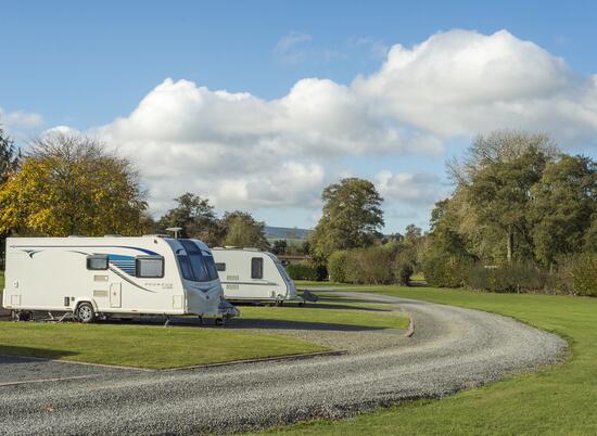 5 star touring caravan tent site, Presteigne, Wales