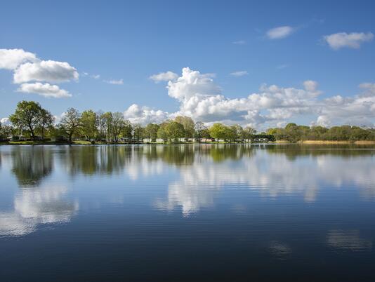 Spring reflections at Pearl Lake 5 star country holiday park