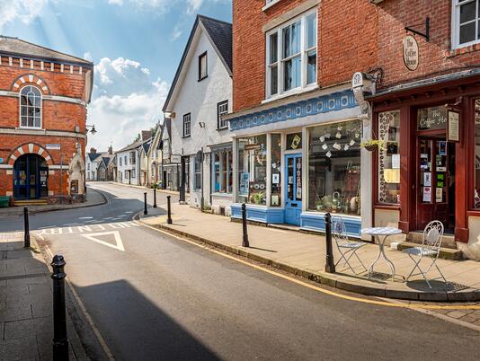 Presteigne market town, Wales. Close to Rockbridge Park.