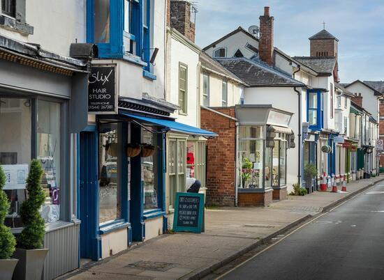 Presteigne high street, near to Rockbridge Park