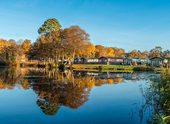 Autumn morning across the bay at Pearl Lake