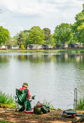 Spring sunshine fishing at Pearl Lake Country Holiday Park