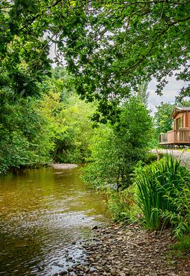 Riverside holiday lodges on 5 star holiday park in Herefordshire