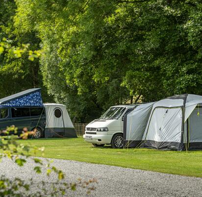 Riverside touring and camping at Rockbridge Park, Wales