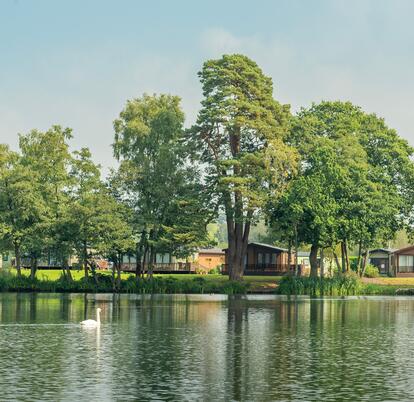 Caravan park with fishing lake and golf course