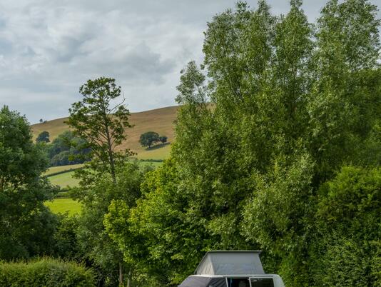 Peaceful touring area at Rockbridge Park, Presteigne