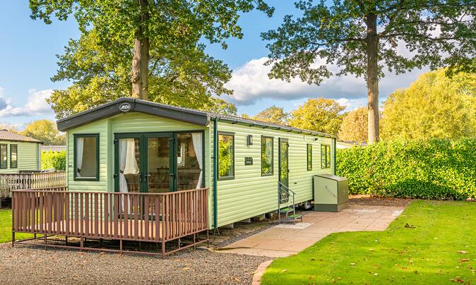 ABI Hereford holiday home for sale at Pearl Lake Country Holiday Park, Herefordshire. Exterior photo