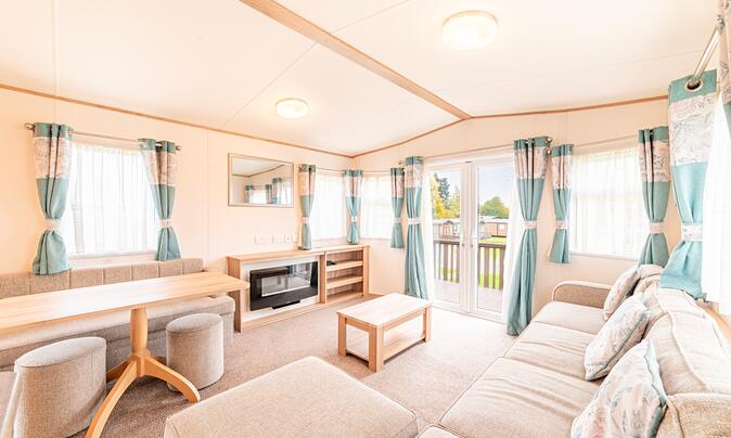 ABI Oakley static caravan holiday home for sale at Arrow Bank 5 star caravan park. - Lounge photo